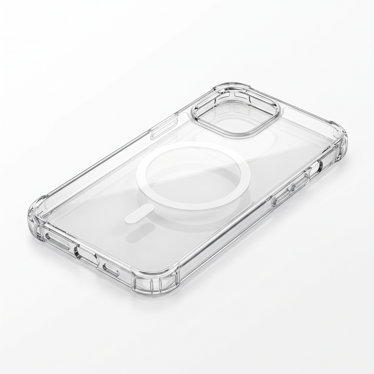Clear Magnetic Protective Case with Reinforced Bumper & Precision Openings - interior and bumper corners