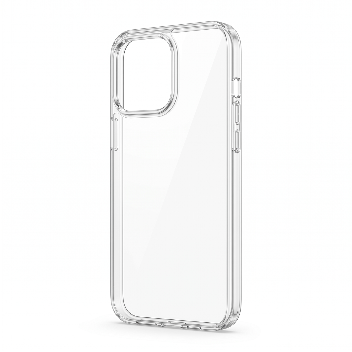 Crystal Clear Slim Case with Cushioned Corners & Raised Camera Rim - three-quarter back view
