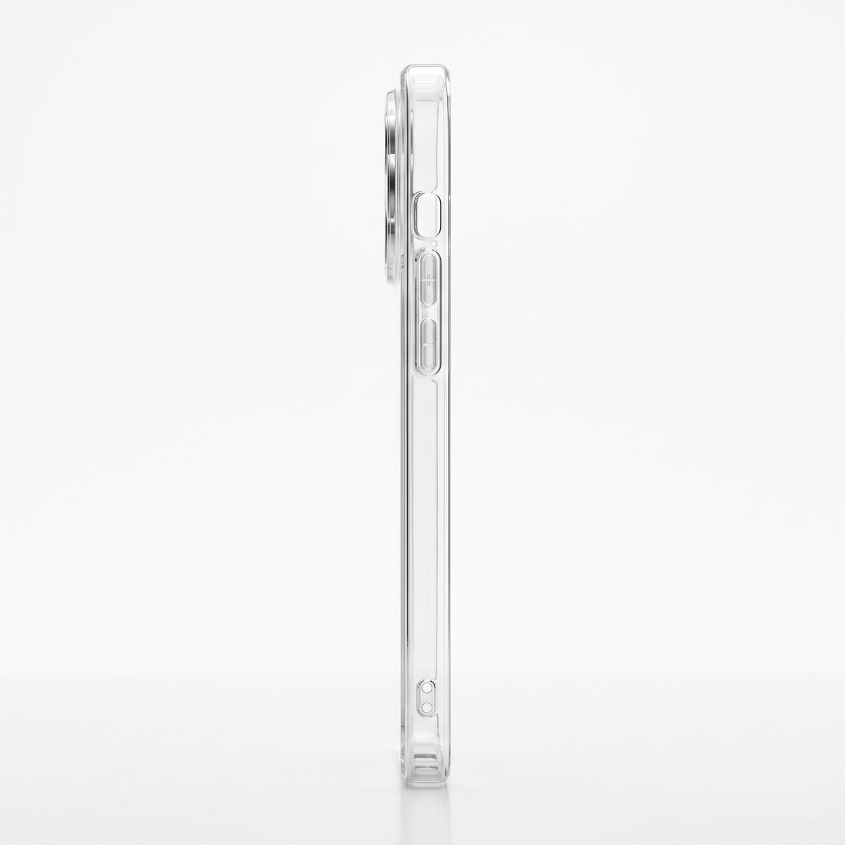 Crystal Clear Slim Case with Cushioned Corners & Raised Camera Rim - side profile