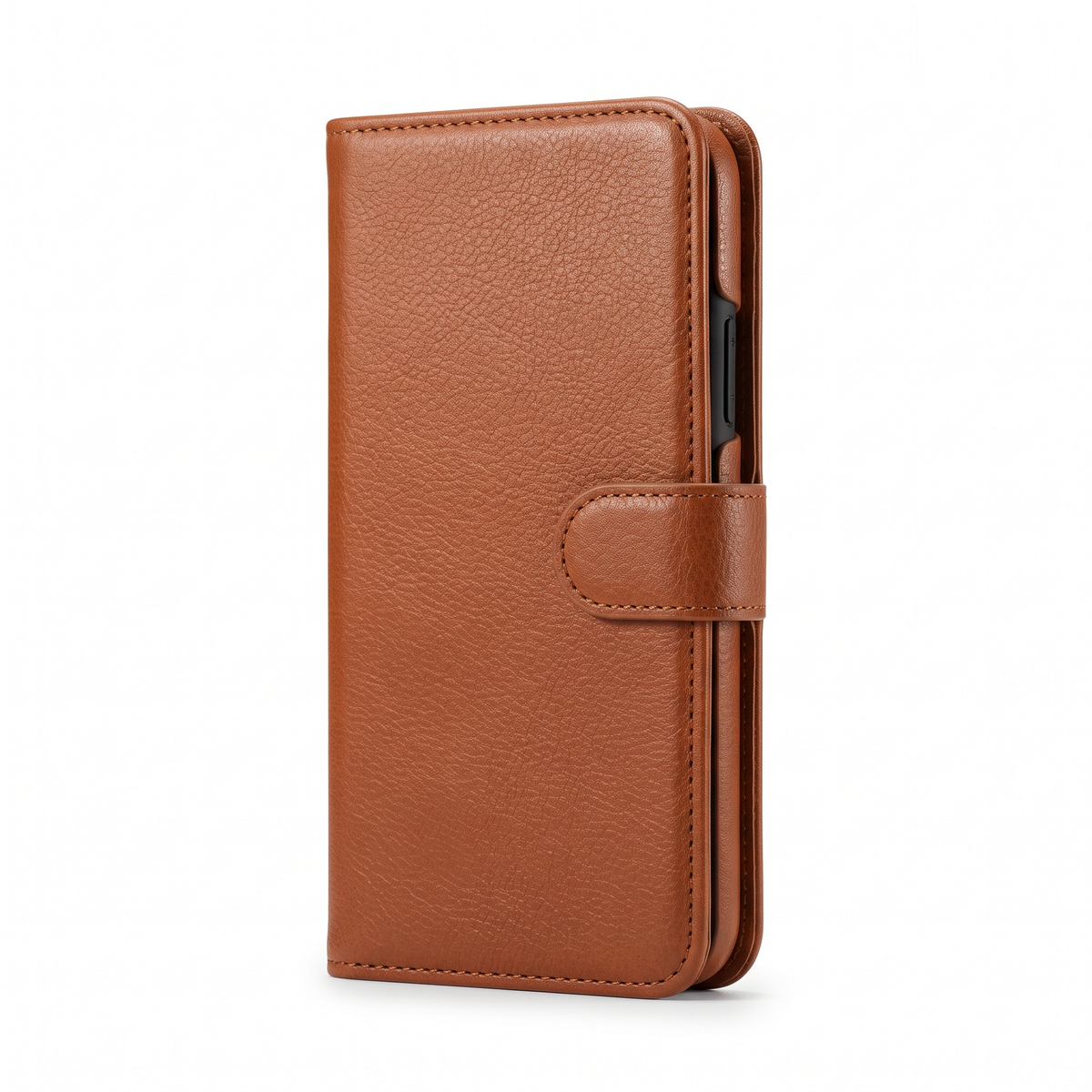 Folio Wallet Case with Dual Card Slots, Cash Pocket & Magnetic Tab - closed front view