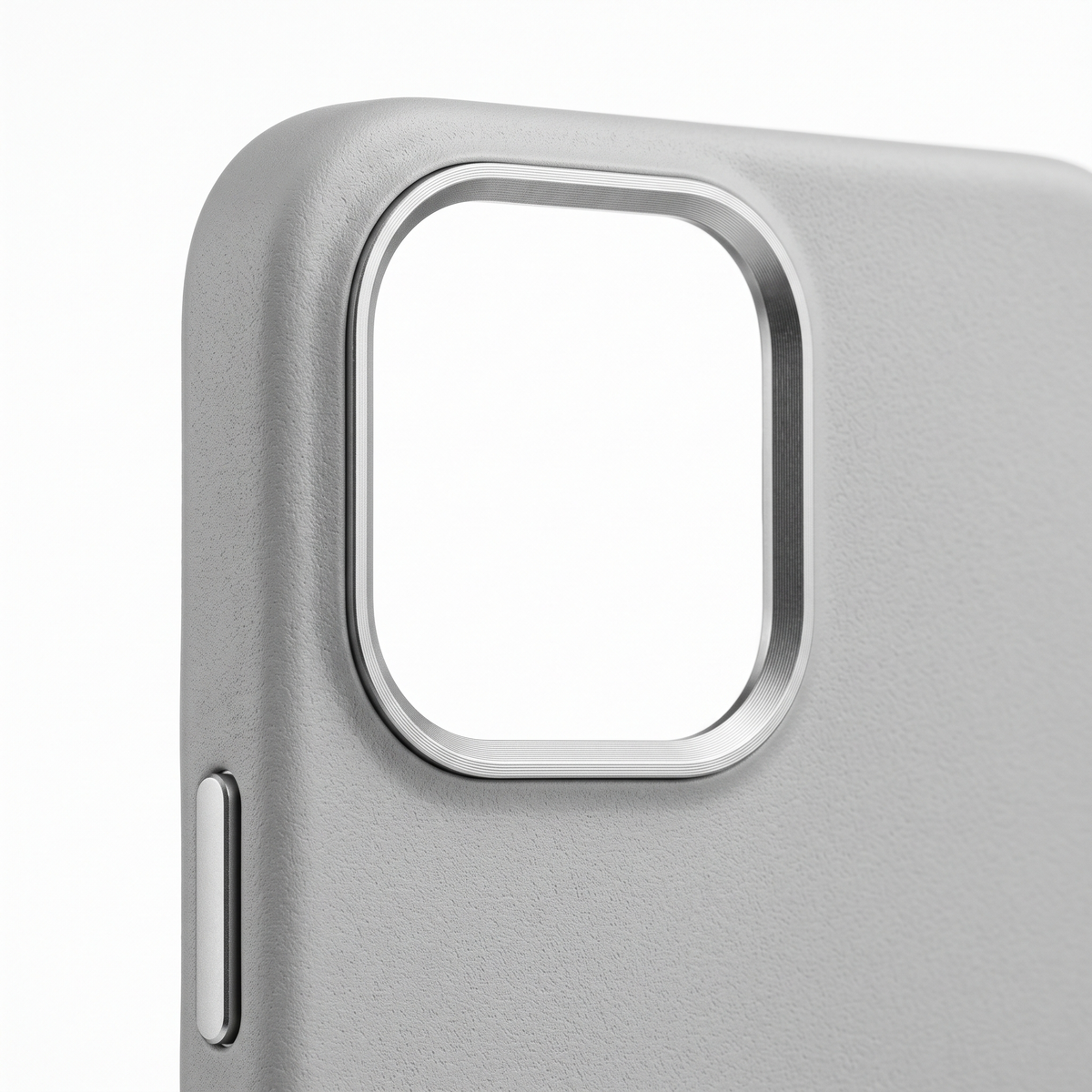 Soft-Touch Textured Case with Metal-Tone Camera Ring & Tactile Buttons - camera ring detail