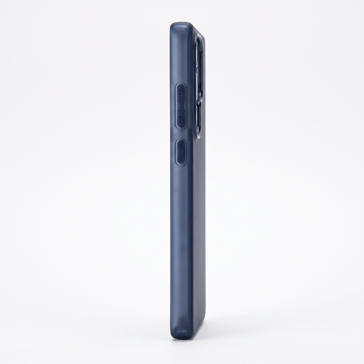 Translucent Magnetic Case with Navy Frame & Lens-Guard Border - side profile